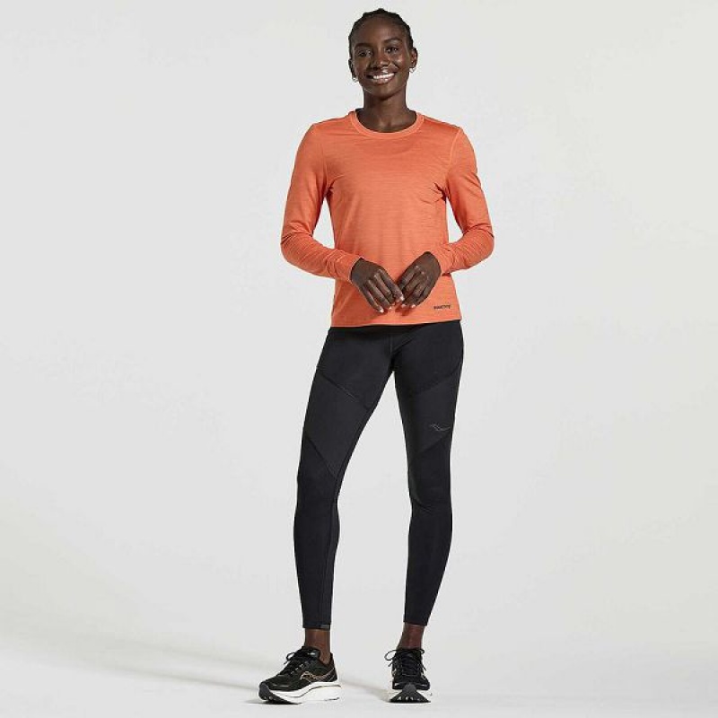 Women's Saucony Boulder Baselayer Tops Orange | SEVAPGN-41