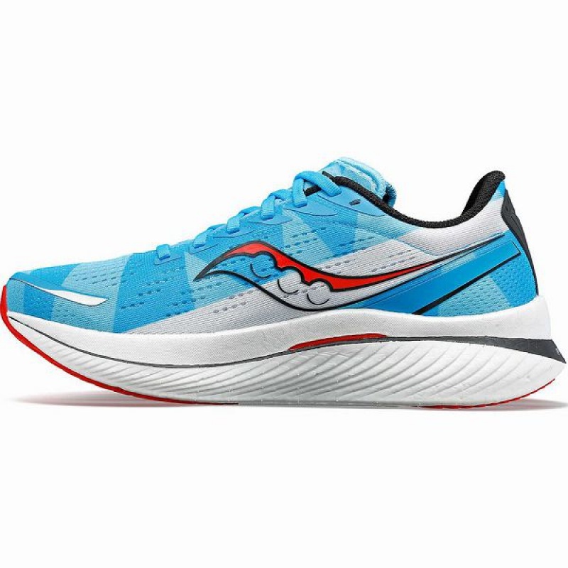 Women's Saucony Chicago Endorphin Speed 3 Running Shoes Blue / White / Red | SAUTQHW-58