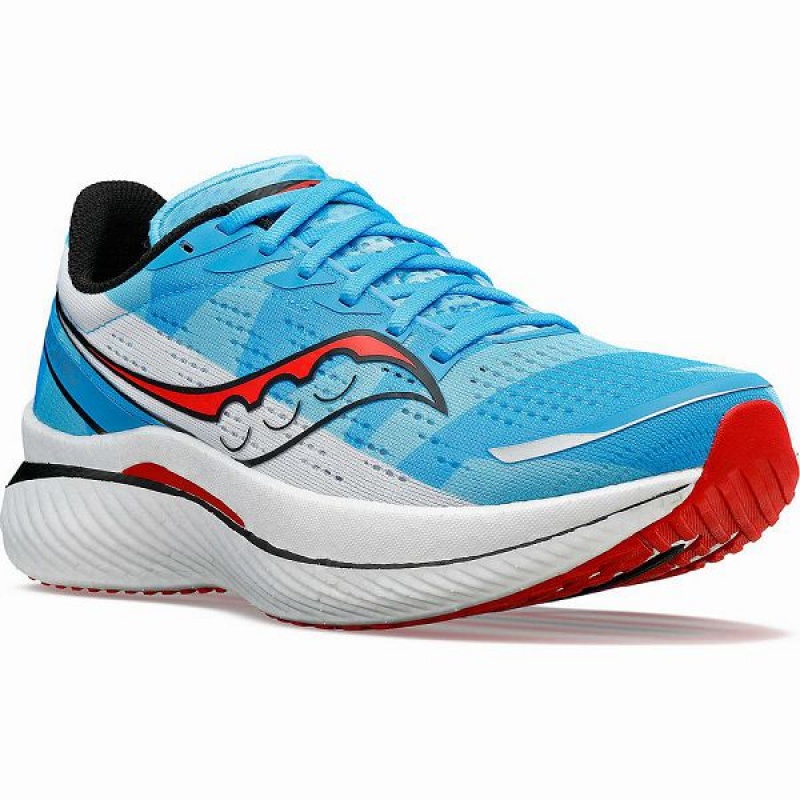 Women's Saucony Chicago Endorphin Speed 3 Running Shoes Blue / White / Red | SAUTQHW-58