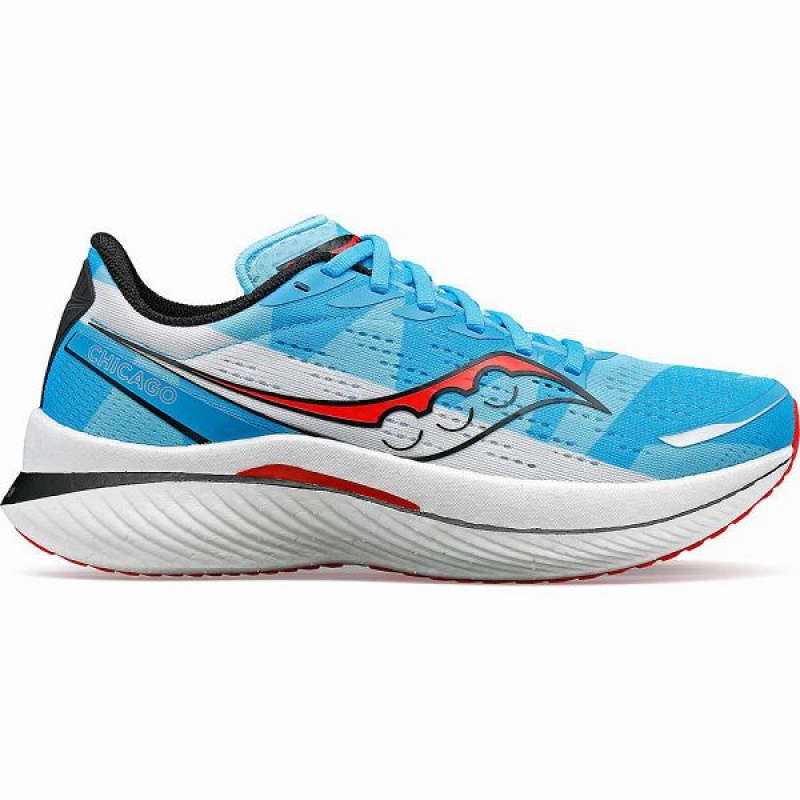 Women\'s Saucony Chicago Endorphin Speed 3 Running Shoes Blue / White / Red | SAUTQHW-58