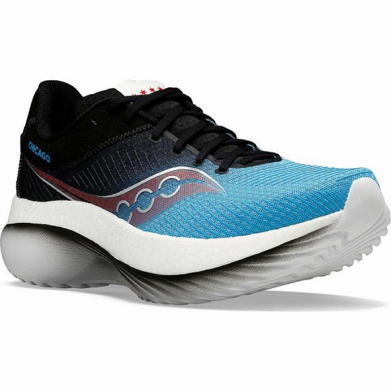 Women's Saucony Chicago Kinvara Pro Running Shoes Blue / Black | MLGURSN-96