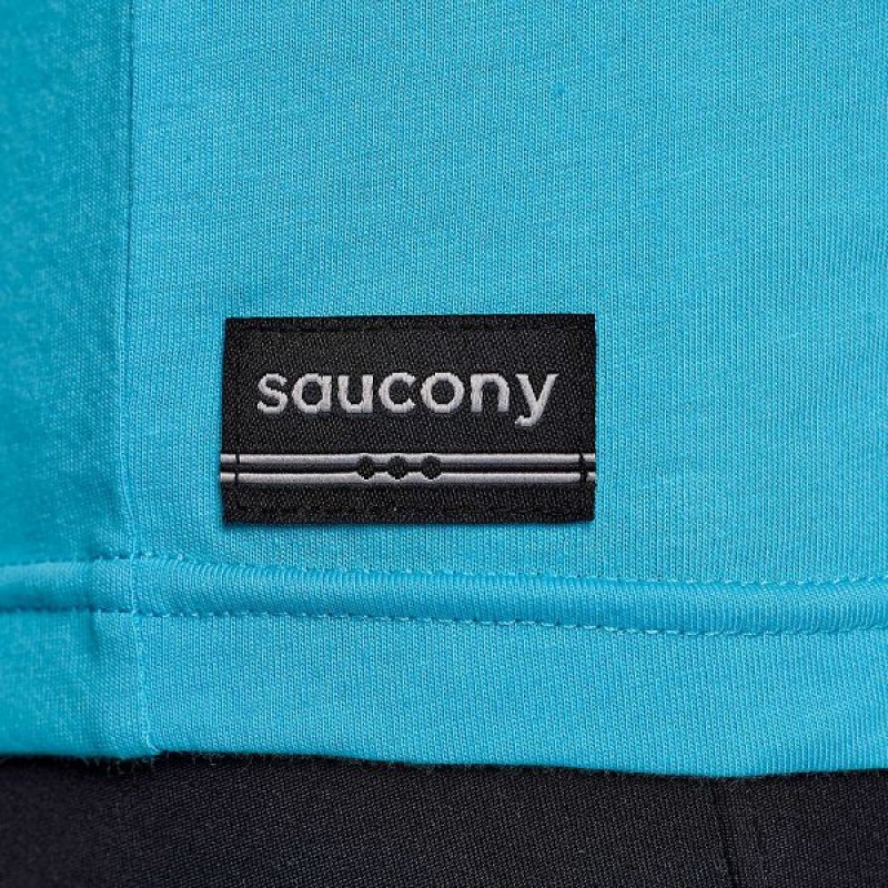 Women's Saucony Chicago Rested T Shirts Blue | RMSGHLI-35