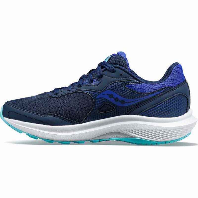 Women's Saucony Cohesion 16 Walking Shoes Navy / Turquoise | IFQSBWM-14