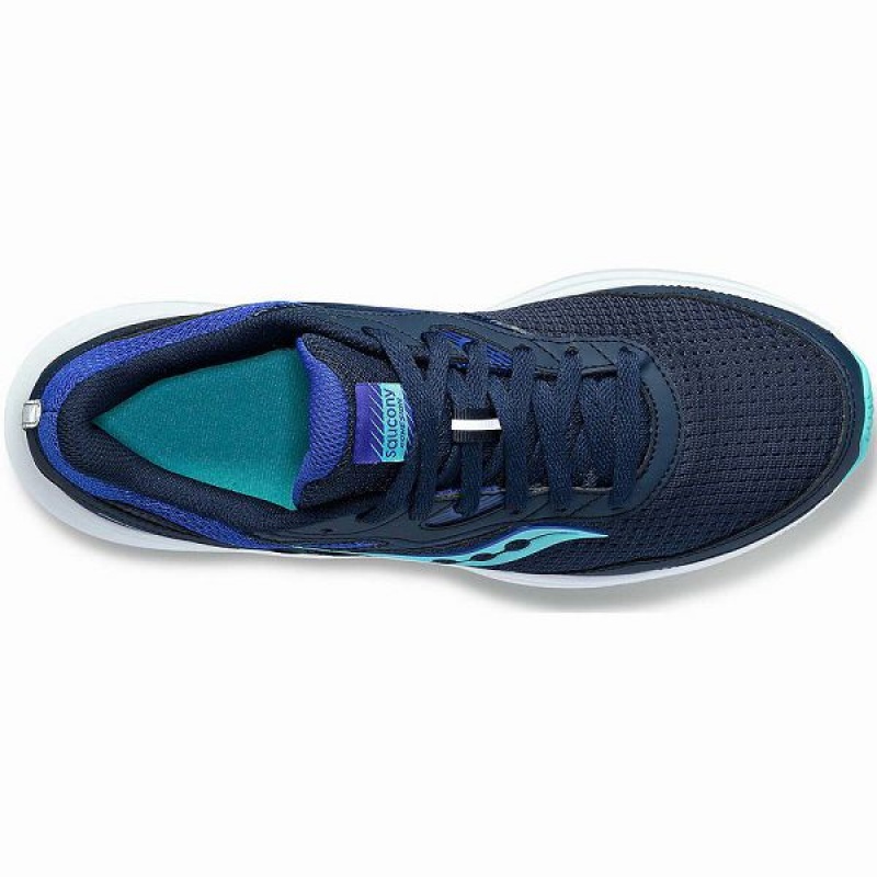 Women's Saucony Cohesion 16 Walking Shoes Navy / Turquoise | IFQSBWM-14