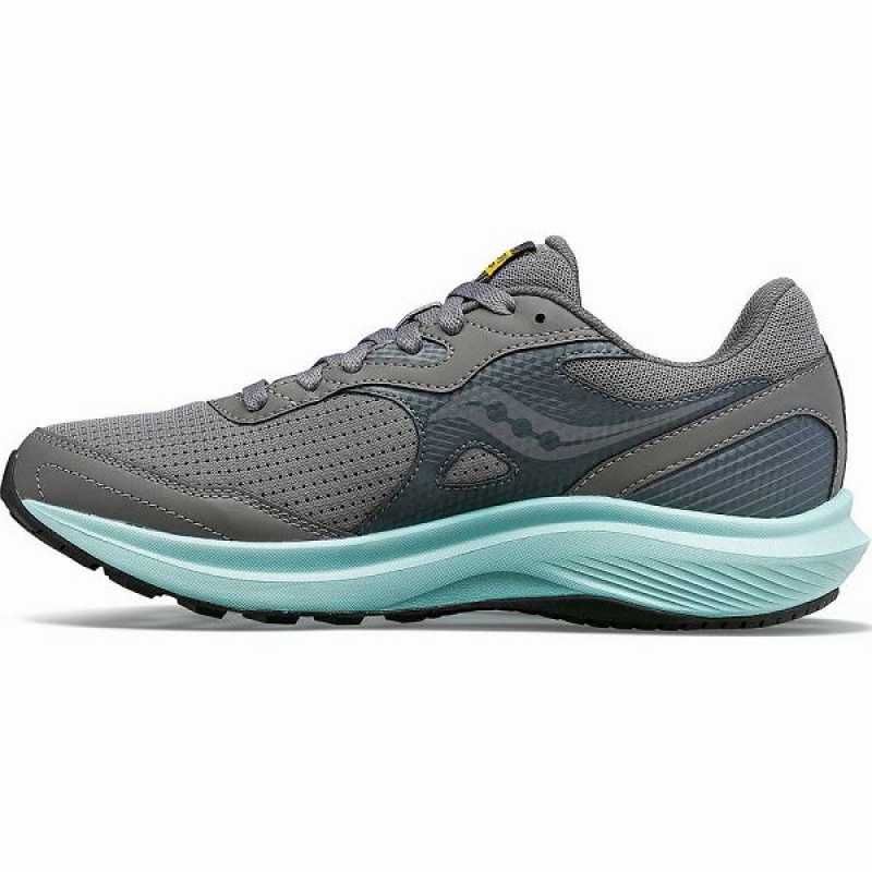 Women's Saucony Cohesion 16 Walking Shoes Grey / Turquoise | OLPCTXS-71