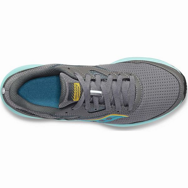 Women's Saucony Cohesion 16 Walking Shoes Grey / Turquoise | OLPCTXS-71