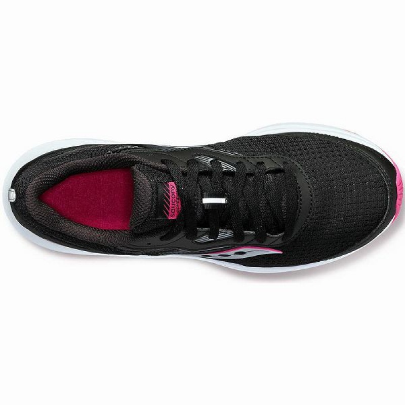 Women's Saucony Cohesion 16 Walking Shoes Black / Fuchsia | CBHSGUL-16