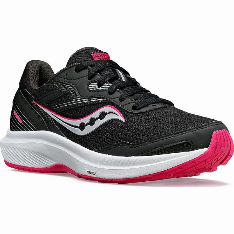 Women's Saucony Cohesion 16 Walking Shoes Black / Fuchsia | CBHSGUL-16