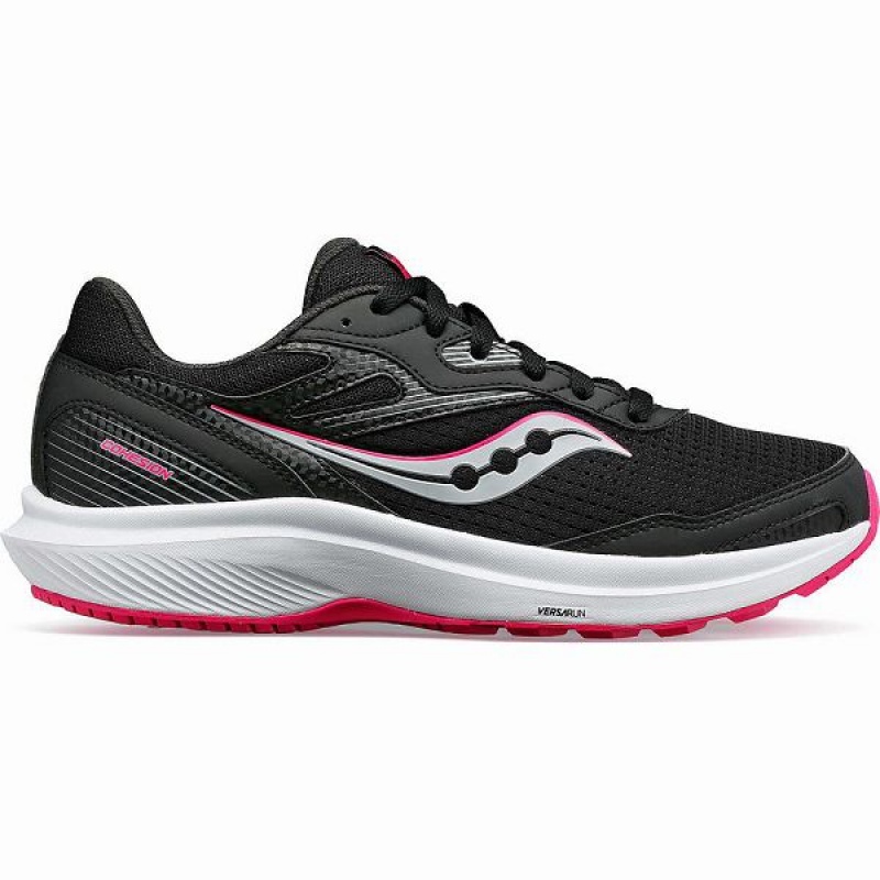 Women\'s Saucony Cohesion 16 Walking Shoes Black / Fuchsia | CBHSGUL-16