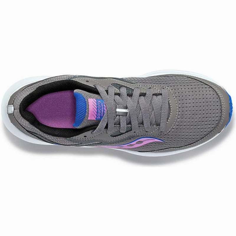 Women's Saucony Cohesion 16 Walking Shoes Grey / Purple | AKGRYHE-70