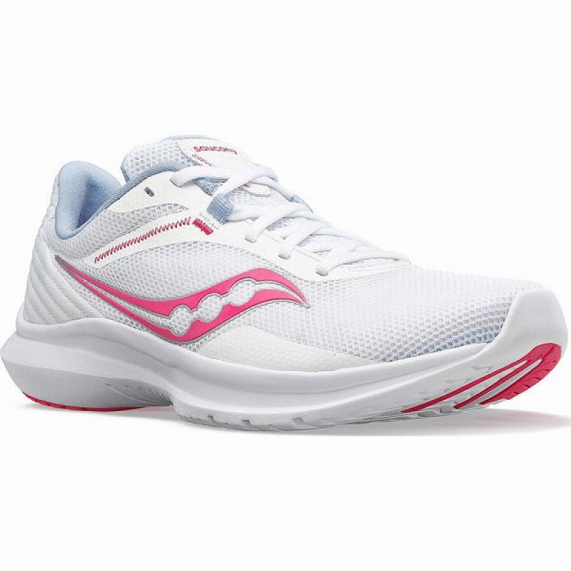 Women's Saucony Convergence Running Shoes White / Pink | OGMEZWL-41