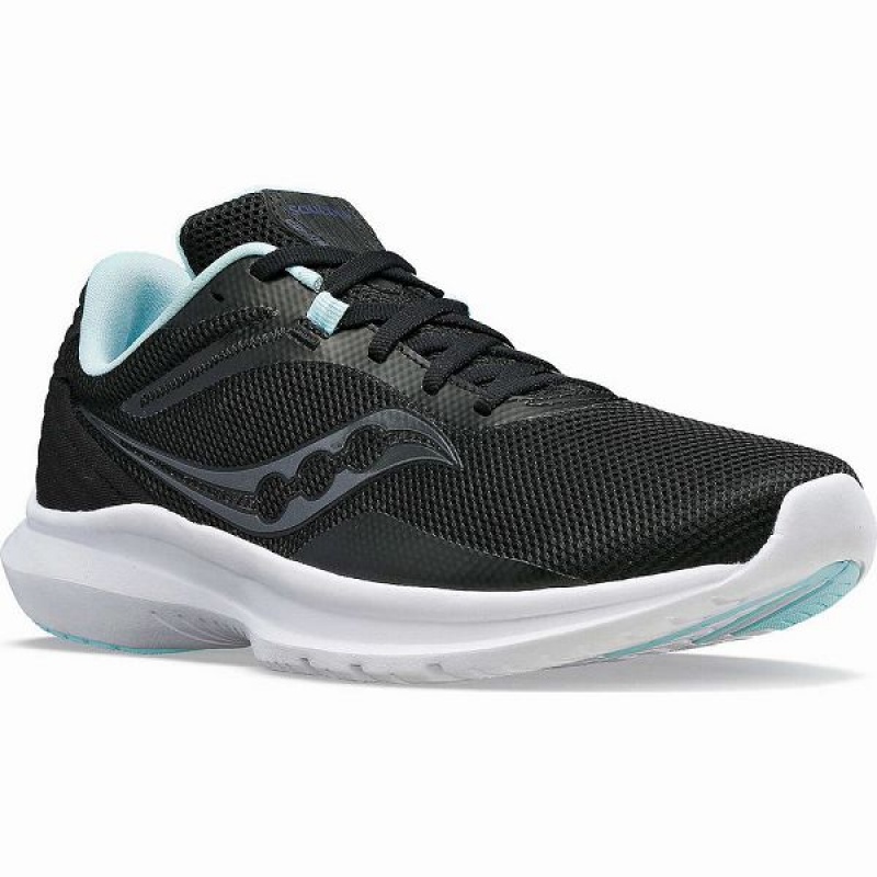 Women's Saucony Convergence Walking Shoes Black / Light Turquoise | COYHXML-05