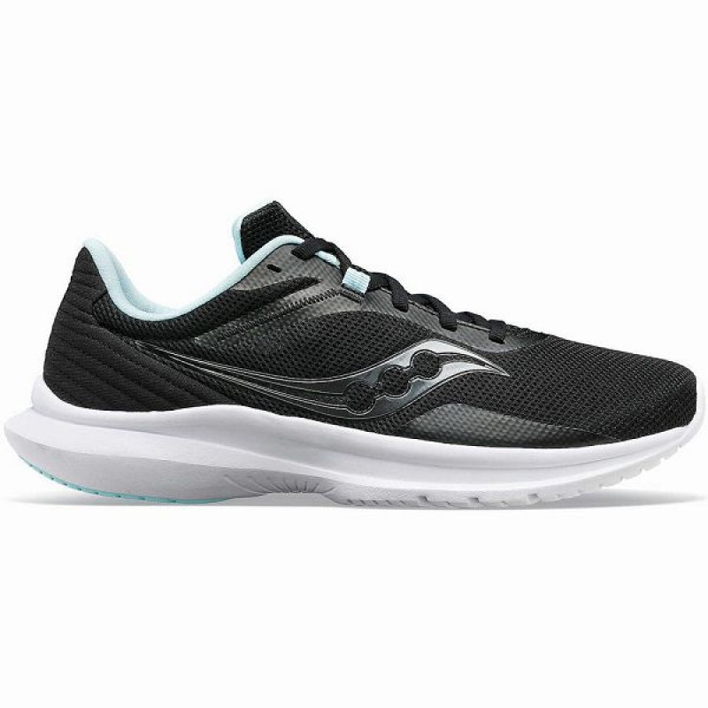 Women\'s Saucony Convergence Walking Shoes Black / Light Turquoise | COYHXML-05