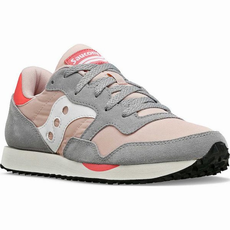 Women's Saucony DXN Trainer Sneakers Grey / Pink | EZABXTW-83