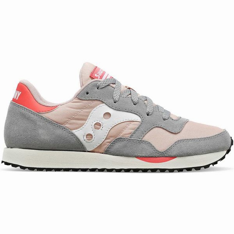 Women\'s Saucony DXN Trainer Sneakers Grey / Pink | EZABXTW-83