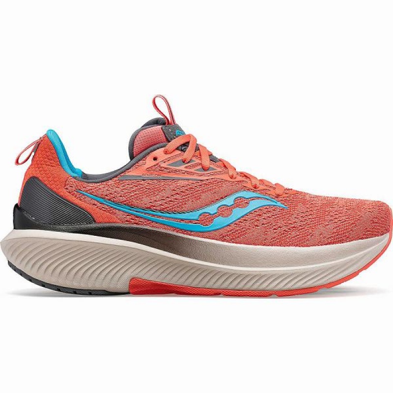 Women\'s Saucony Echelon 9 Running Shoes Blue / Coral | BLUHAFJ-01