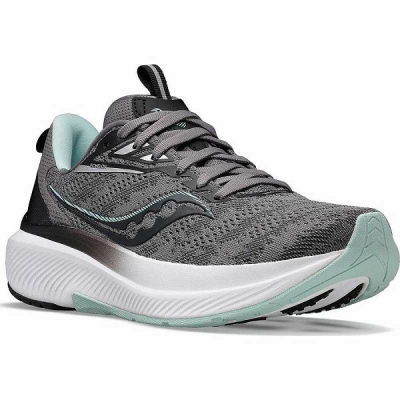 Women's Saucony Echelon 9 Running Shoes Grey | GAKNWBU-01