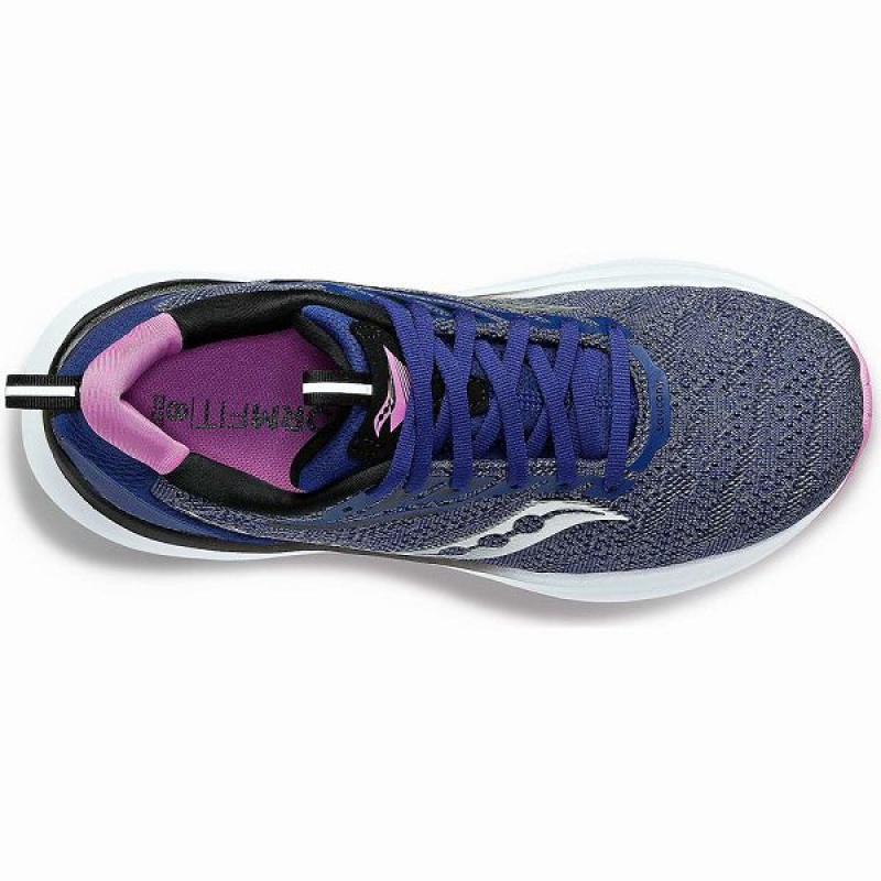 Women's Saucony Echelon 9 Wide Running Shoes Indigo / Purple | HDZNUBC-72