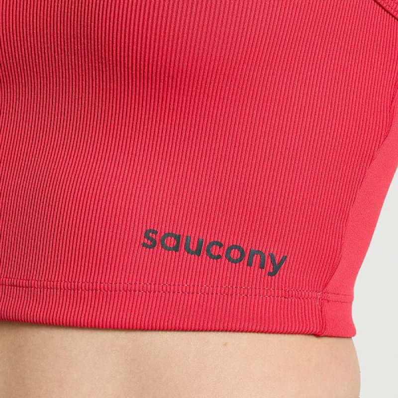 Women's Saucony Elevate Crop Tops Rose | OVFRJGB-38