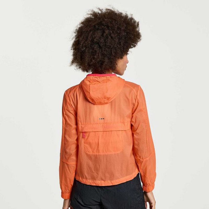 Women's Saucony Elevate Packaway Jackets Orange | LHEAIVR-98