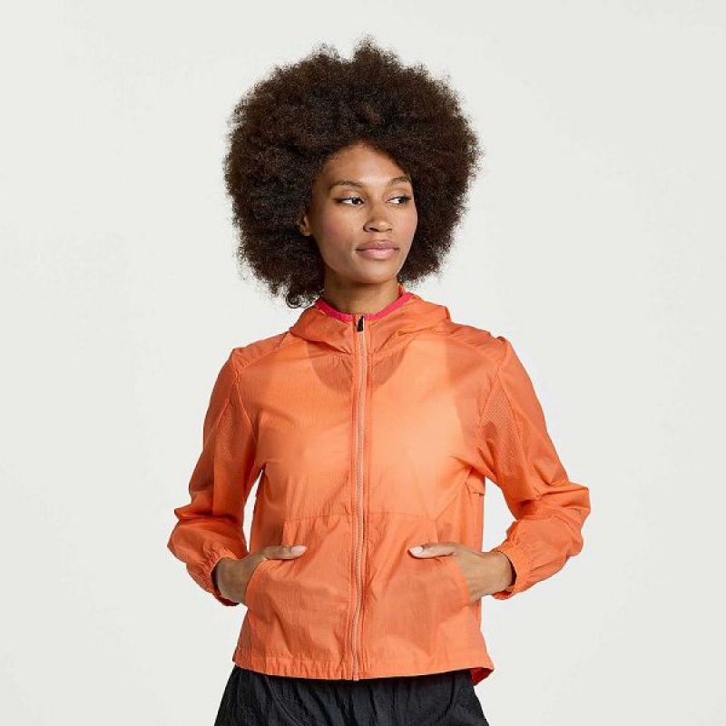 Women\'s Saucony Elevate Packaway Jackets Orange | LHEAIVR-98