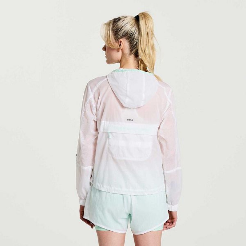 Women's Saucony Elevate Packaway Jackets White | OMEFVQW-18