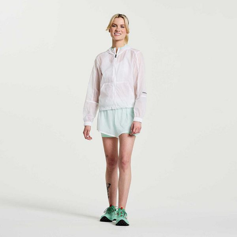 Women's Saucony Elevate Packaway Jackets White | OMEFVQW-18