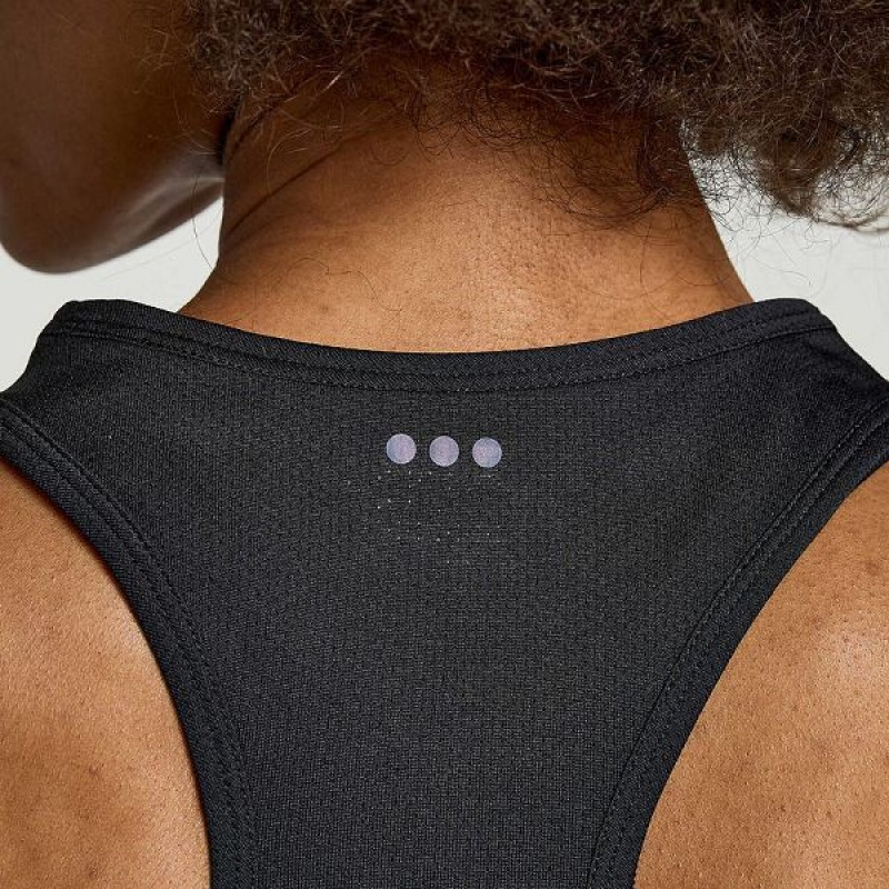 Women's Saucony Elevate Tank Top Black | LWQNZGK-98