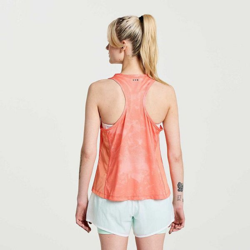 Women's Saucony Elevate Tank Top Orange | DPFBTUX-65