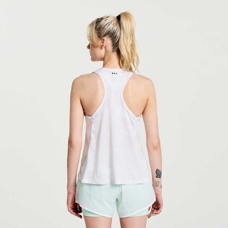 Women's Saucony Elevate Tank Top White | TVWCZRL-27