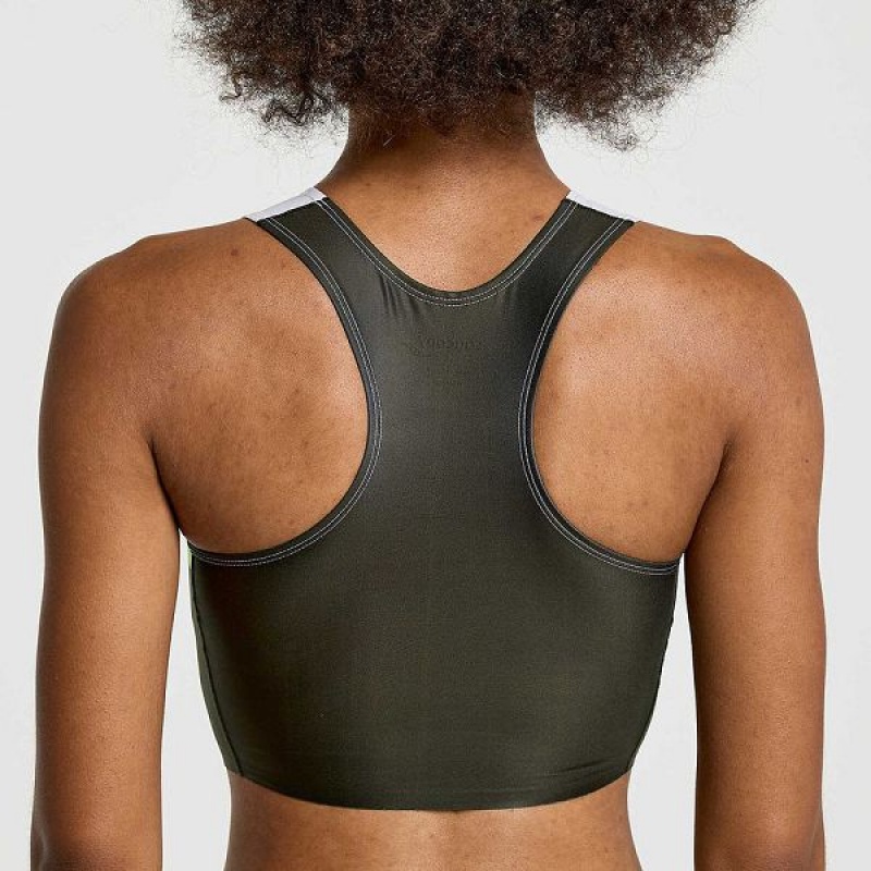 Women's Saucony Elite Crop Tops Umbra | ARYXMDO-02