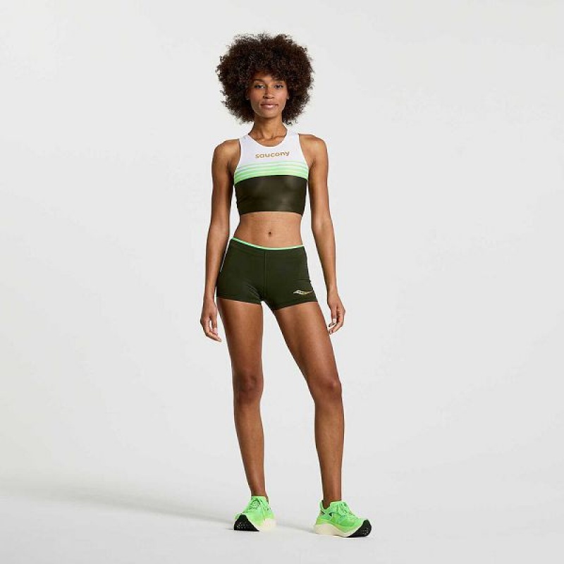 Women's Saucony Elite Crop Tops Umbra | ARYXMDO-02