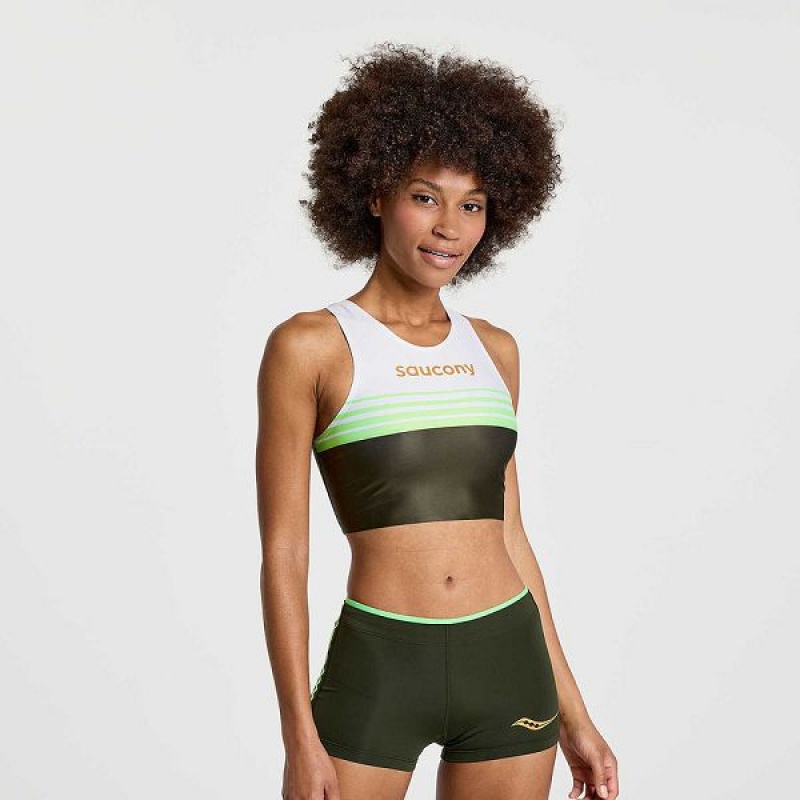 Women\'s Saucony Elite Crop Tops Umbra | ARYXMDO-02