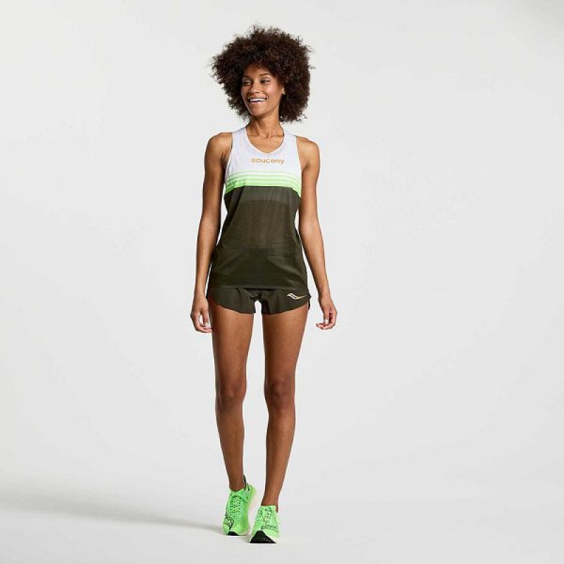 Women's Saucony Elite Singlet Tank Top Umbra | WFZGLQB-03