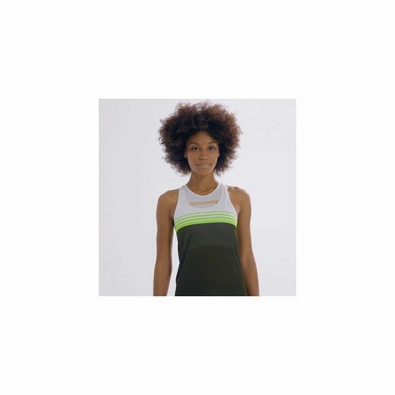 Women's Saucony Elite Singlet Tank Top Umbra | WFZGLQB-03