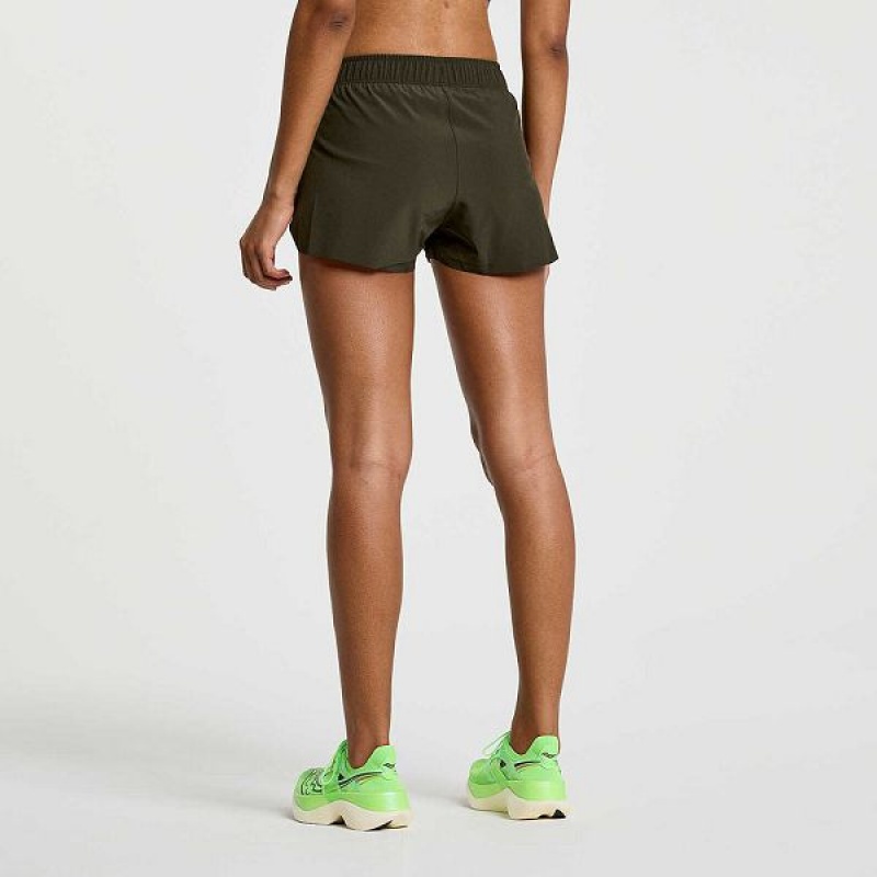 Women's Saucony Elite Split Shorts Umbra | UDWJVZN-82