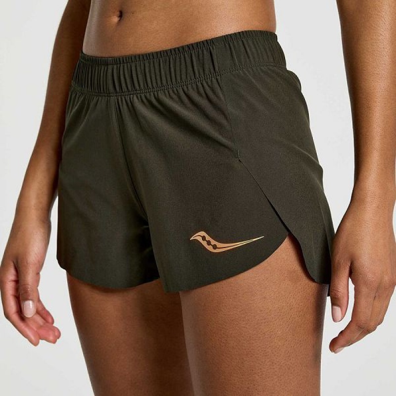 Women's Saucony Elite Split Shorts Umbra | UDWJVZN-82