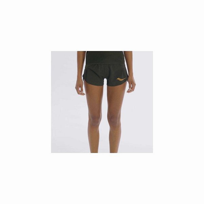 Women's Saucony Elite Split Shorts Umbra | UDWJVZN-82