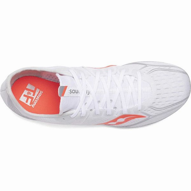 Women's Saucony Endorphin 3 Spike Spikes Shoes White / Red | PNXTEZL-16