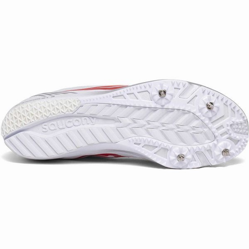 Women's Saucony Endorphin 3 Spike Spikes Shoes White / Red | PNXTEZL-16