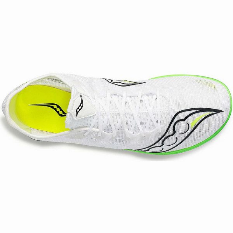 Women's Saucony Endorphin Cheetah Spikes Shoes White / Green | WJSIZKY-25