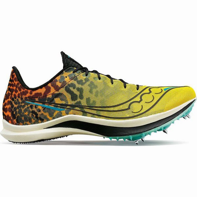 Women\'s Saucony Endorphin Cheetah Spikes Shoes Black | ZAPVYWE-05