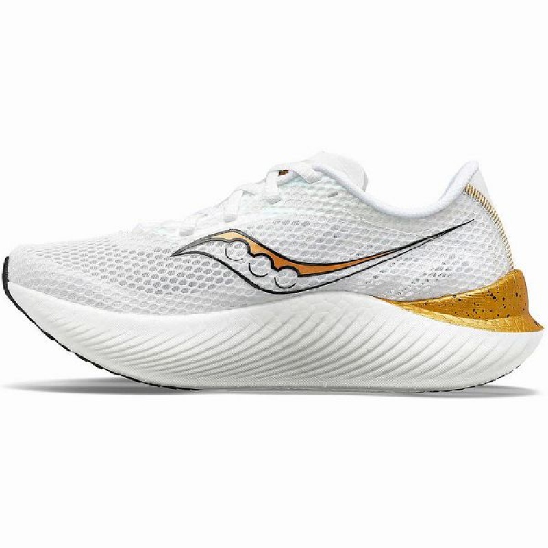 Women's Saucony Endorphin Pro 3 Running Shoes White / Gold | ASFMQWY-75