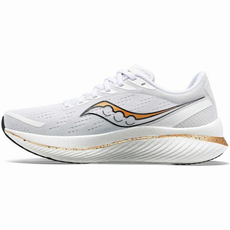 Women's Saucony Endorphin Speed 3 Running Shoes White / Gold | NEWDBMZ-96