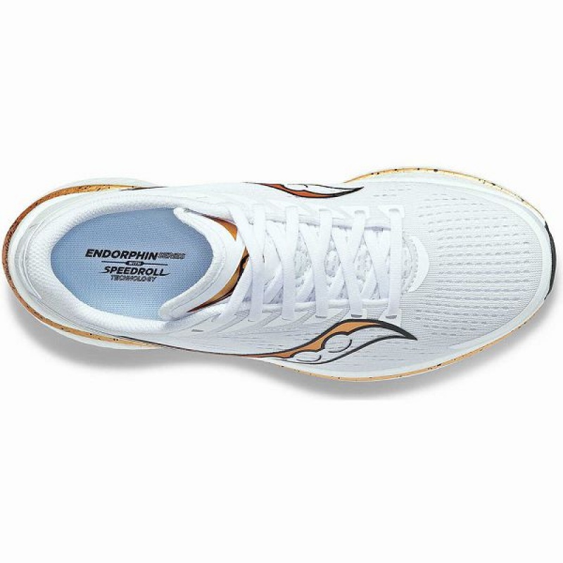 Women's Saucony Endorphin Speed 3 Running Shoes White / Gold | NEWDBMZ-96