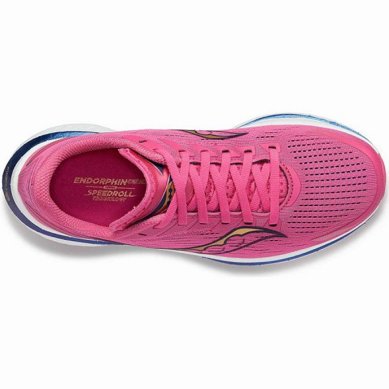 Women's Saucony Endorphin Speed 3 Running Shoes Pink / Navy | BKYTERP-05