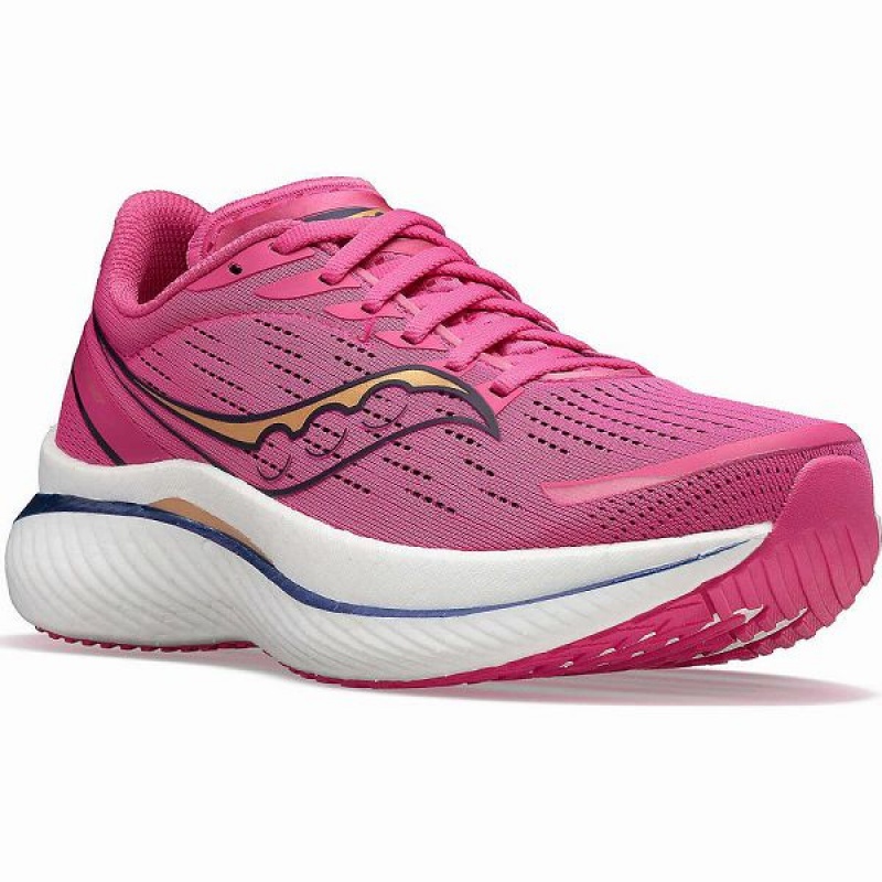 Women's Saucony Endorphin Speed 3 Running Shoes Pink / Navy | BKYTERP-05