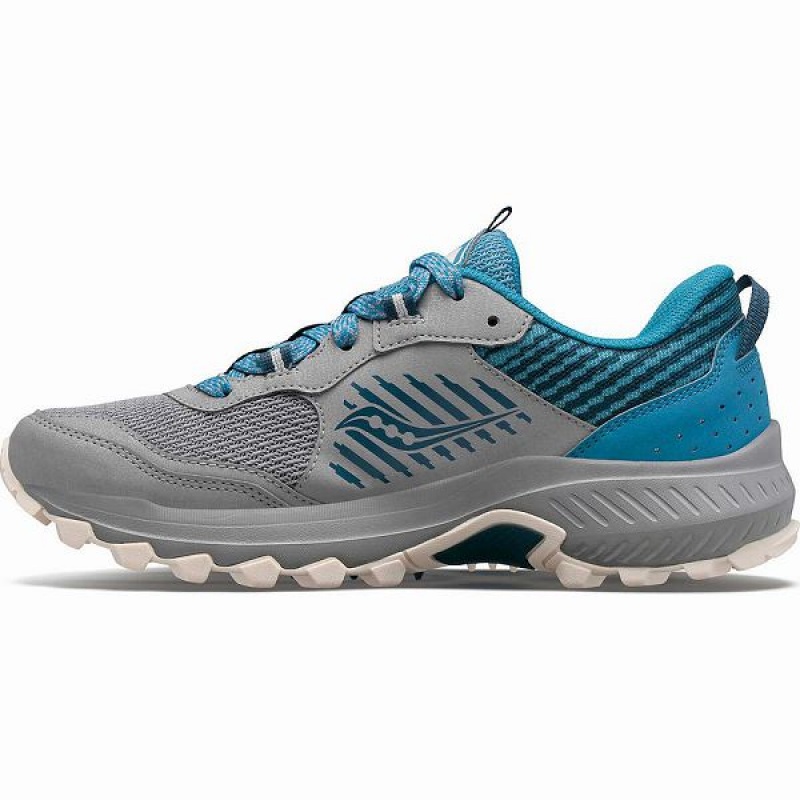 Women's Saucony Excursion TR15 Trail Running Shoes Grey / Blue | MOGYHWP-35