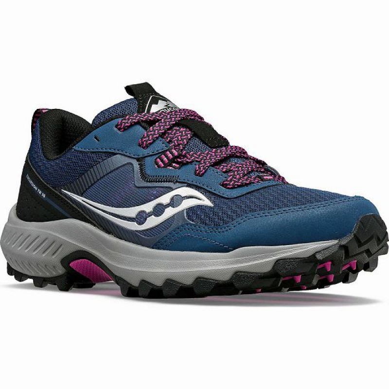 Women's Saucony Excursion TR16 Trail Running Shoes Navy | UIXYVEC-35