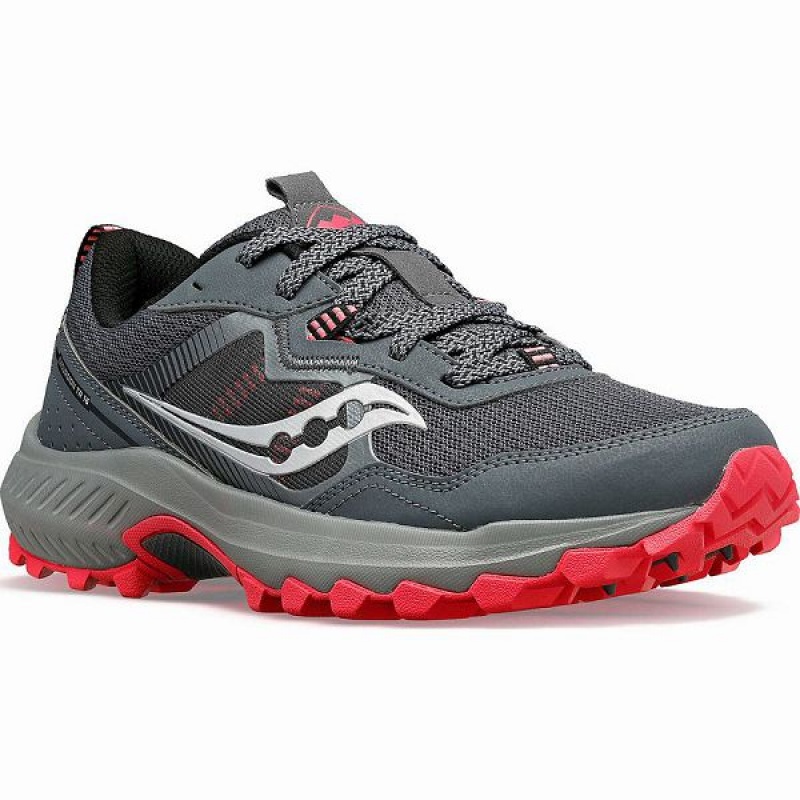 Women's Saucony Excursion TR16 Trail Running Shoes Grey / Coral | YLWQMSI-60